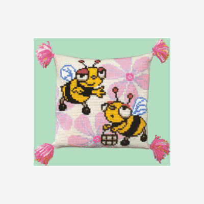 Набор для вышивки крестом: Подушка Веселые пчелки