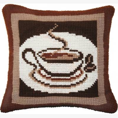 Набор для вышивки крестом: Подушка Ароматный кофе