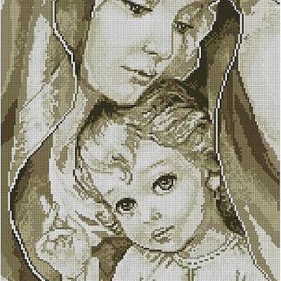 фото: картина для вышивки в алмазной технике, Мадонна с младенцем