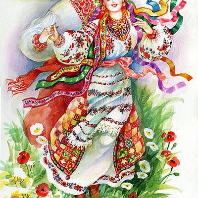 фото: картина для вышивки в алмазной технике, Украинский гопак Художник Starovoytova Nadezhda