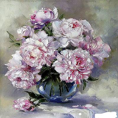 фото: картина для вышивки в алмазной технике, Люблю прекрасные пионы