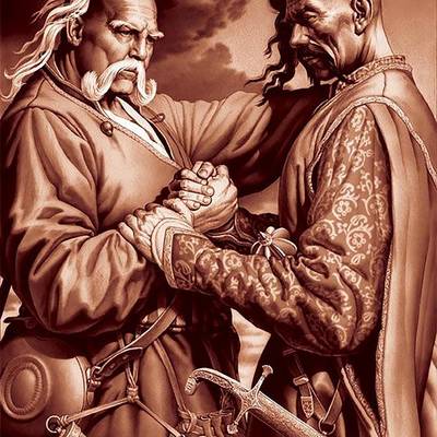 фото: картина для вышивки в алмазной технике, Козаки фото: картина для вышивки в алмазной технике, Козаки