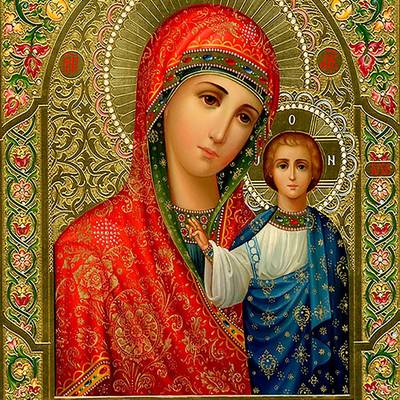 изображение: икона для вышивки в алмазной технике, Богородица Казанская