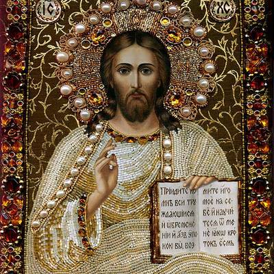 изображение: икона для вышивки в алмазной технике, Иисус Христос