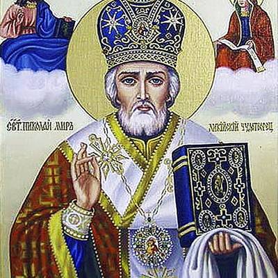 изображение: икона для вышивки в алмазной технике, Святой Николай Чудотворец
