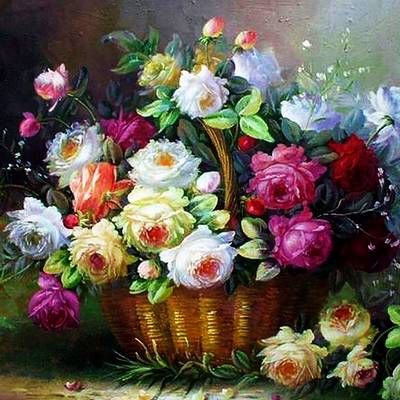 фото: картина для вышивки в алмазной технике, Розовый аромат