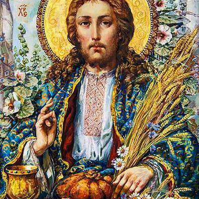 изображение: икона для вышивки в алмазной технике, Иисус Христос с колосьями Художник Okhapkin Alexander