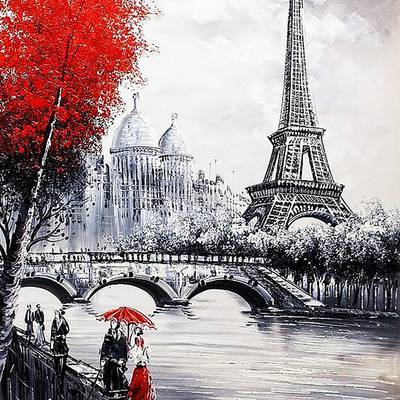 фото: картина для вышивки в алмазной технике, Осенний Париж фото: картина для вышивки в алмазной технике, Осенний Париж