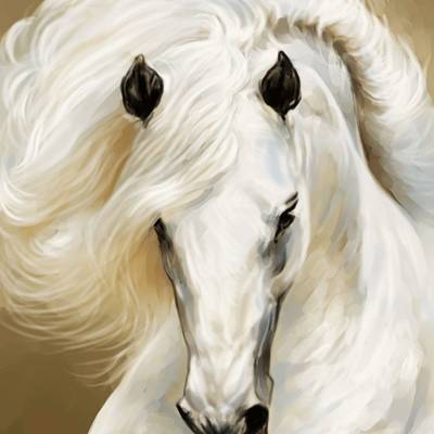 фото: картина в алмазной технике Грация – Белая лошадь