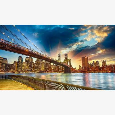 фото: картина для вышивки в алмазной технике, Мосты Нью-Йорка