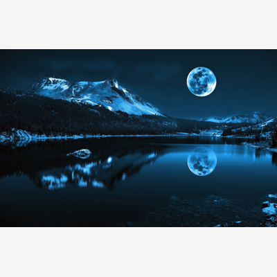 фото: картина в алмазной технике, Лунная ночь в горах