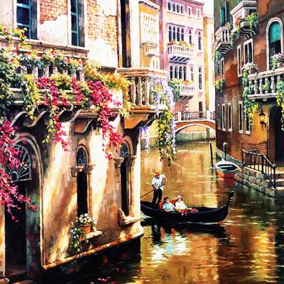 фото: картина для рисования по номерам Романтика Венеции