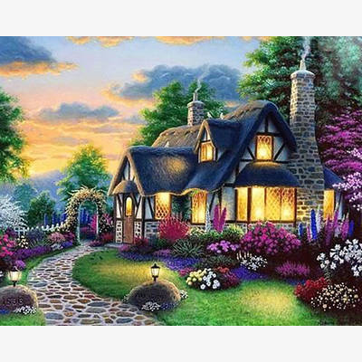 фото: картина для раскрашивания по номерам, Дом мечты – Сказочное цветение