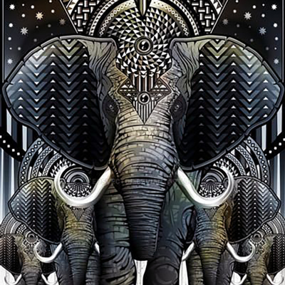 фото: картина для рисования по номерам Слоны-Символ мудрости, богатства и счастья
