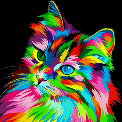 фото: картина для рисования по номерам Радужный котик
