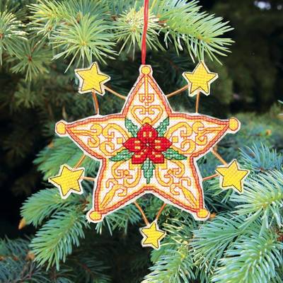 фото: новогоднее украшение для вышивки крестом Звезда