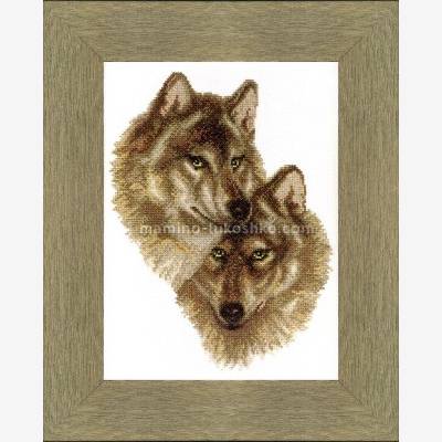 Набор для вышивки крестом Волк и волчица