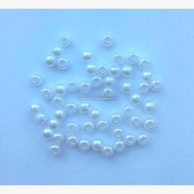 Бусины пришивные, белые, жемчуг, 4 мм