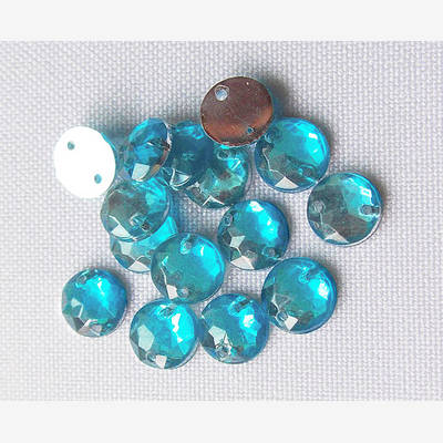 фото: камни пришивные круглые голубые, 7 мм (25 шт)