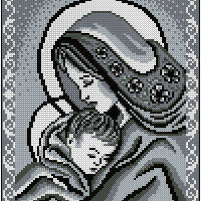 Схема для вышивания бисером "Мадонна и дитя" А-4-001