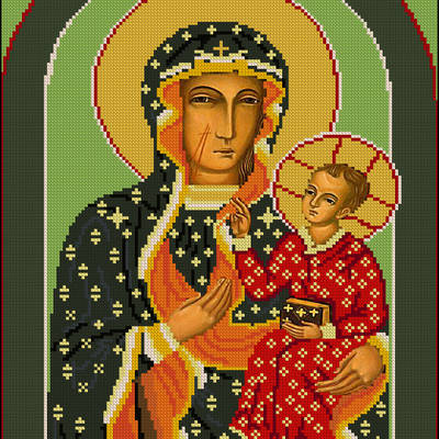 Схема для вышивания бисером или нитками Ченстоховская Икона АР-3-002 Схема для вышивания бисером или нитками Ченстоховская Икона АР-3-002