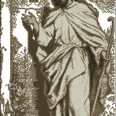 Схема для вышивания бисером или нитками на атласе Иисус стучит в дверь С-209