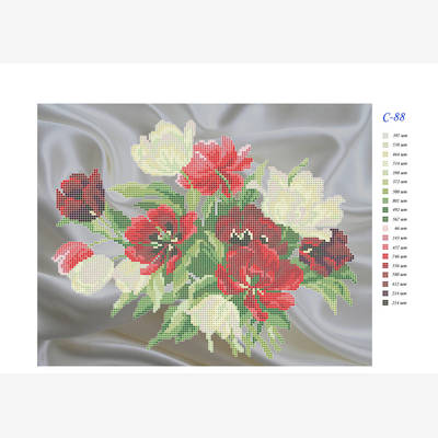 Схема для вышивания бисером или нитками формата А-3 Тюльпаны С-88