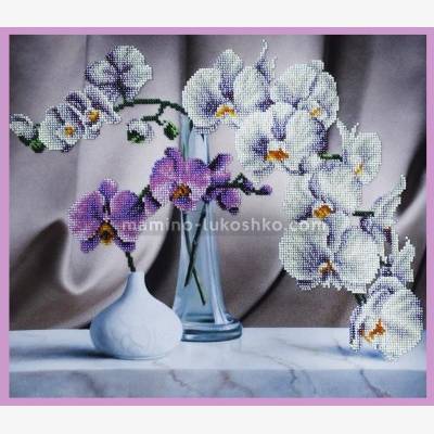 Набор для вышивки бисером Натюрморт с орхидеями