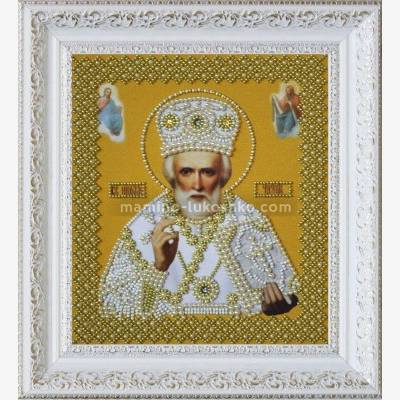 Набор для вышивки бисером Икона святителя Николая Чудотворца (золото)
