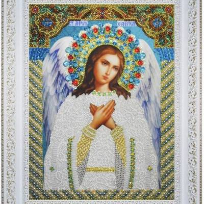 изображение: икона для вышивки бисером Ангел хранитель