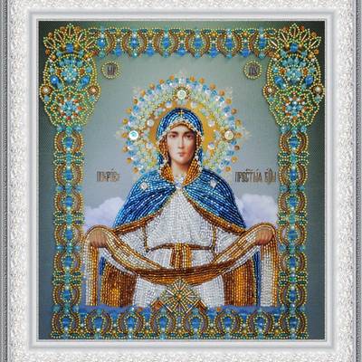 изображение: икона бисером Покров Пресвятой Богородицы