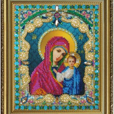 изображение: Казанская икона Божией Матери, вышитая бисером