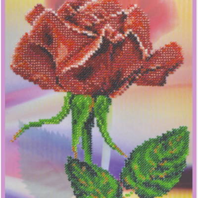 фото: схема для вышивки бисером, Красная роза
