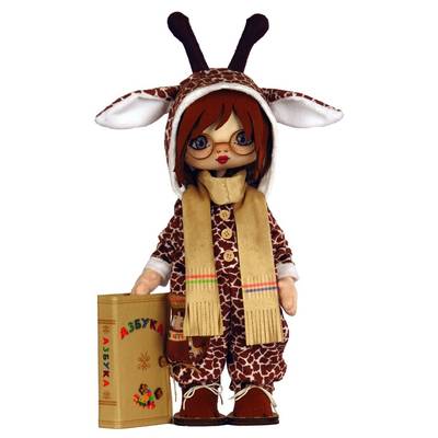 фото: текстильная кукла, сшитая из набора Премудрый жираф