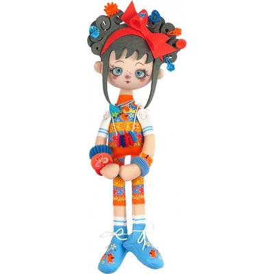 фото: текстильная кукла, сшитая из набора Апельсинка