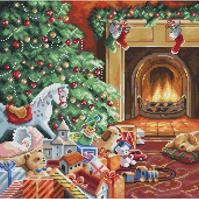 фото: картина, вышитая крестом, Уютное Рождество (Cozy Christmas)
