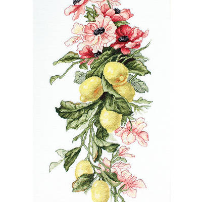 фото: картина для вышивки крестом Цветы и лимоны