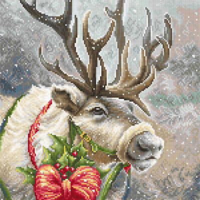 фото: картина, вышитая крестиком, Рождественский олень