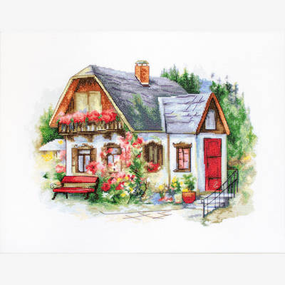 фото: картина для вышивки крестиком Красивый загородный домик
