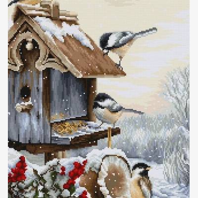 фото: картина для вышивки крестиком Птичий домик