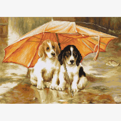 фото: картина гобелен, Двое под зонтом