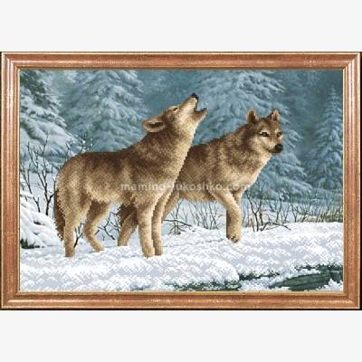 Схема вышивки «Волки в зимнем лесу» (№131636)