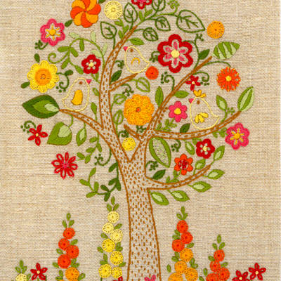 фото: набор для вышивки нитками Цветущее дерево