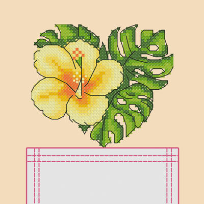 Набор для вышивки крестиком на одежде Тропический цветок