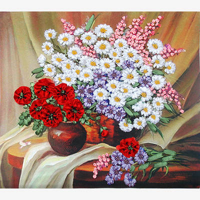 фото: набор для вышивки лентами Полевые цветы