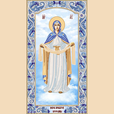 изображение: схема для вышивки бисером иконы Покров Пресвятой Богородицы