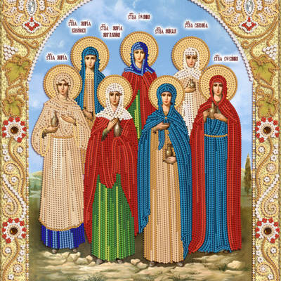 изображение: схема для вышивки бисером иконы Святые жены мироносицы