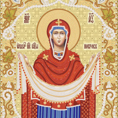 Схема для вышивки бисером Покров Пресвятой Богородицы