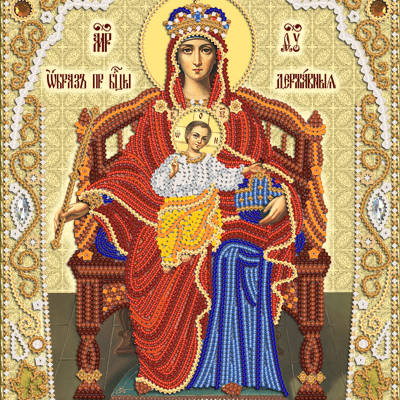 изображение: икона для вышивки бисером Пресвятая Богородица Державная