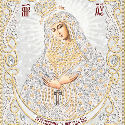 изображение: икона для вышивки бисером Богородица Остробрамская